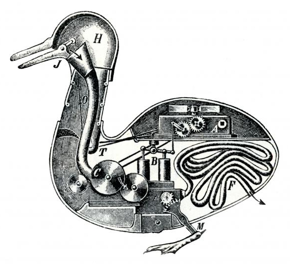 Mechanická kačica z dielne Jacques de Vaucansona (foto: Wikimedia Commons)