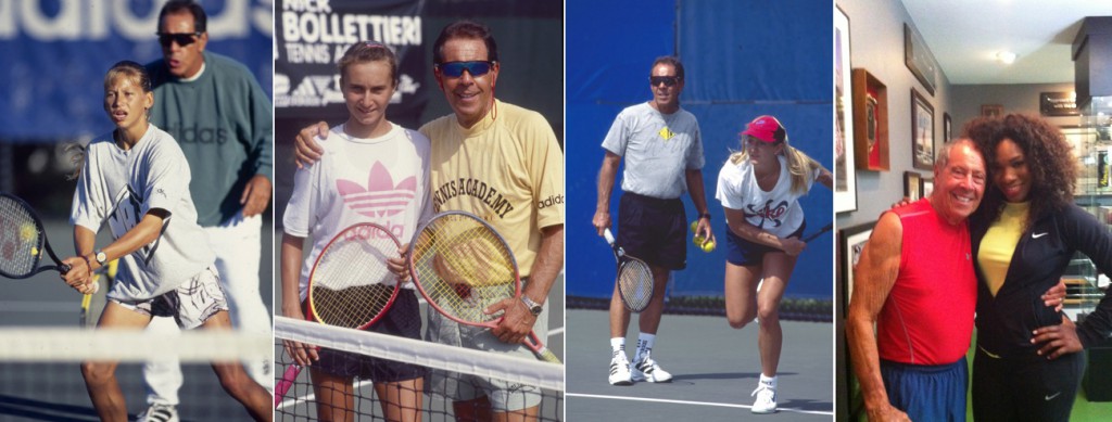 Nicholas James Bolletieri je vo svete tenisu fenoménom a legendou. Podieľal sa na tréningu mnohých špičkových hráčov, ku ktorým patria okrem iných Andre Agassi, Jim Courier, Monika Selešová a Mary Pierceová. Pracoval aj s Mariou Šarapovovou, Danielou Hantuchovou, Jelenou Jankovićovou, Nicole Vaidišovou, Sabine Lisickou, Sarou Erraniovou, Tommym Haasom, Maxom Mirným, Xavierom Malissom, Venus Williamsovou, Serenou Williamsovou, Martinou Hingisovou, Annou Kurnikovovou, Marcelom Ríosom, Keim Nišikorim a dva roky trénoval Borisa Beckera.