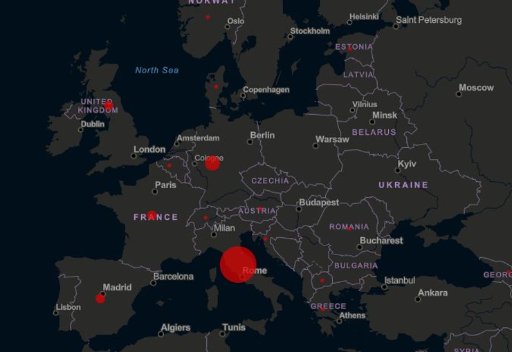 Aktuálna mapa rozšírenia koronavírusu v Európe a vo svete