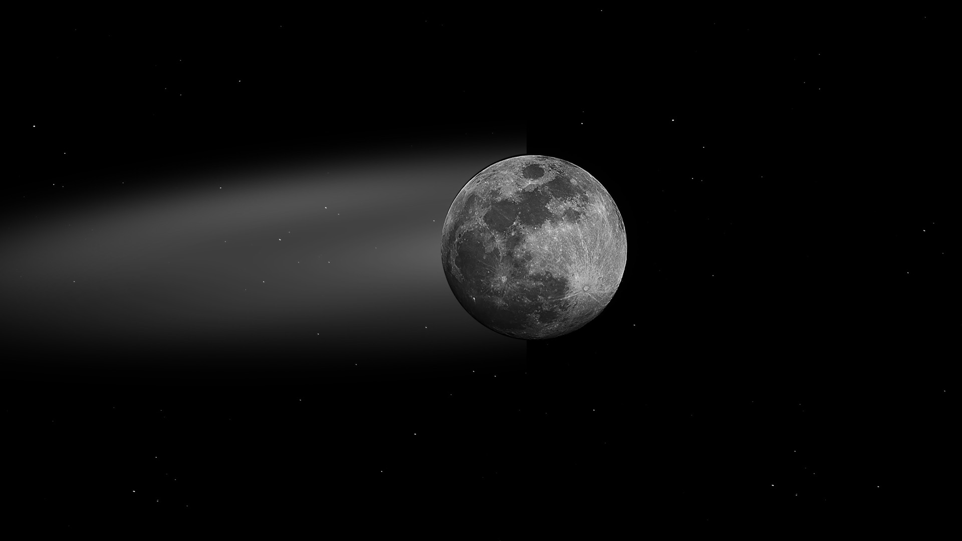 Mesiac má veľký neviditeľný „chvost“ ako kométa, občas prejde aj Zemou